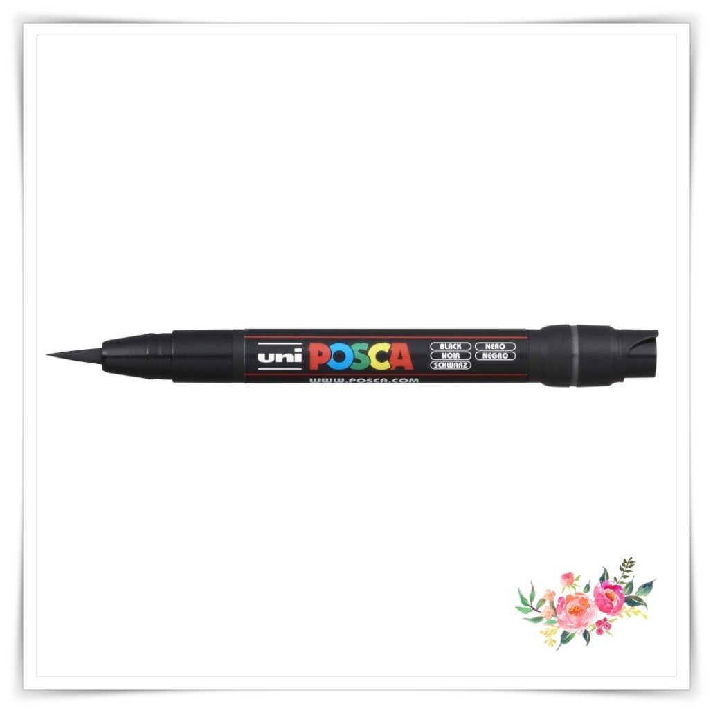 UNI POSCA ROTULADOR PUNTA PINCEL NEGRO –