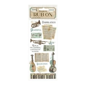 Transfer Rub On STAMPERIA Music Instrumentos musicales